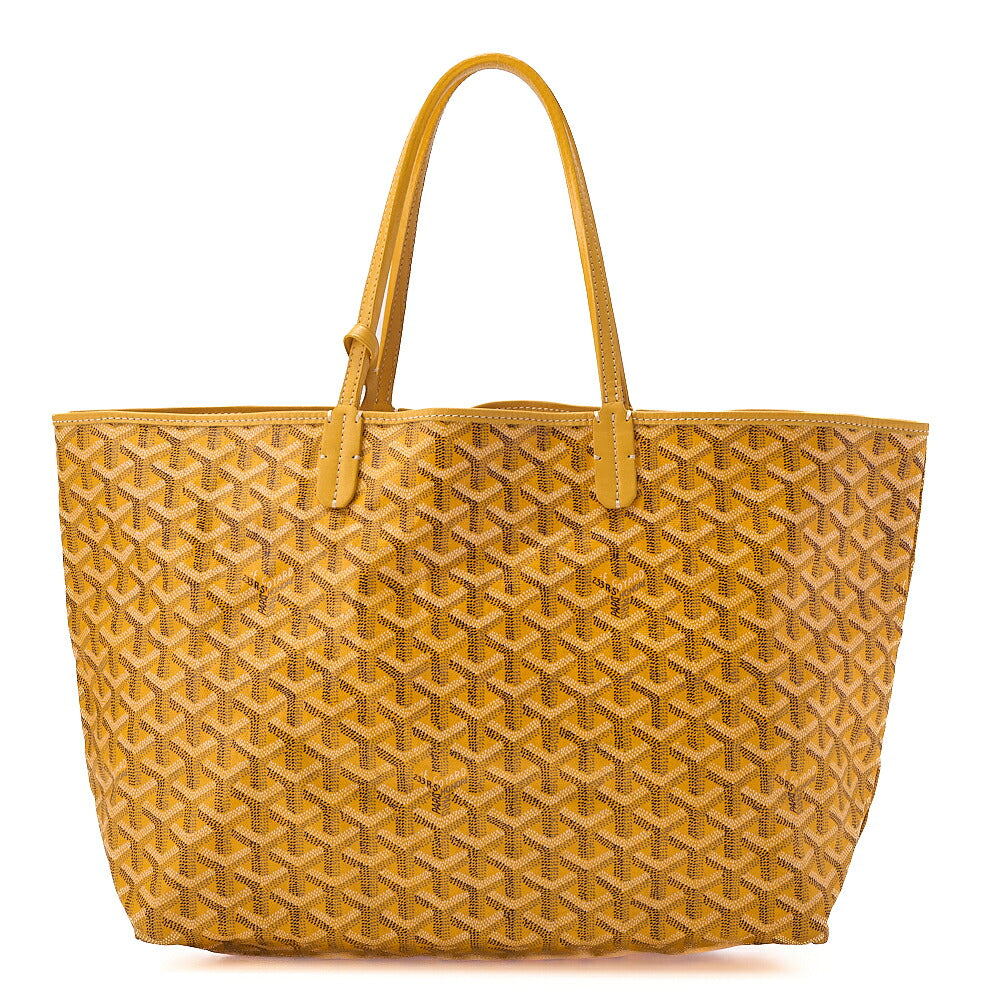 GOYARD Saint Louis PM Tote Bag Coated Canvas Yellow Silver-Tone Hardware, Pre-Owned