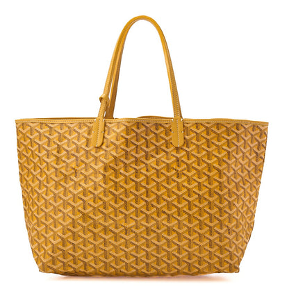 GOYARD Saint Louis PM Tote Bag Coated Canvas Yellow Silver-Tone Hardware, Pre-Owned