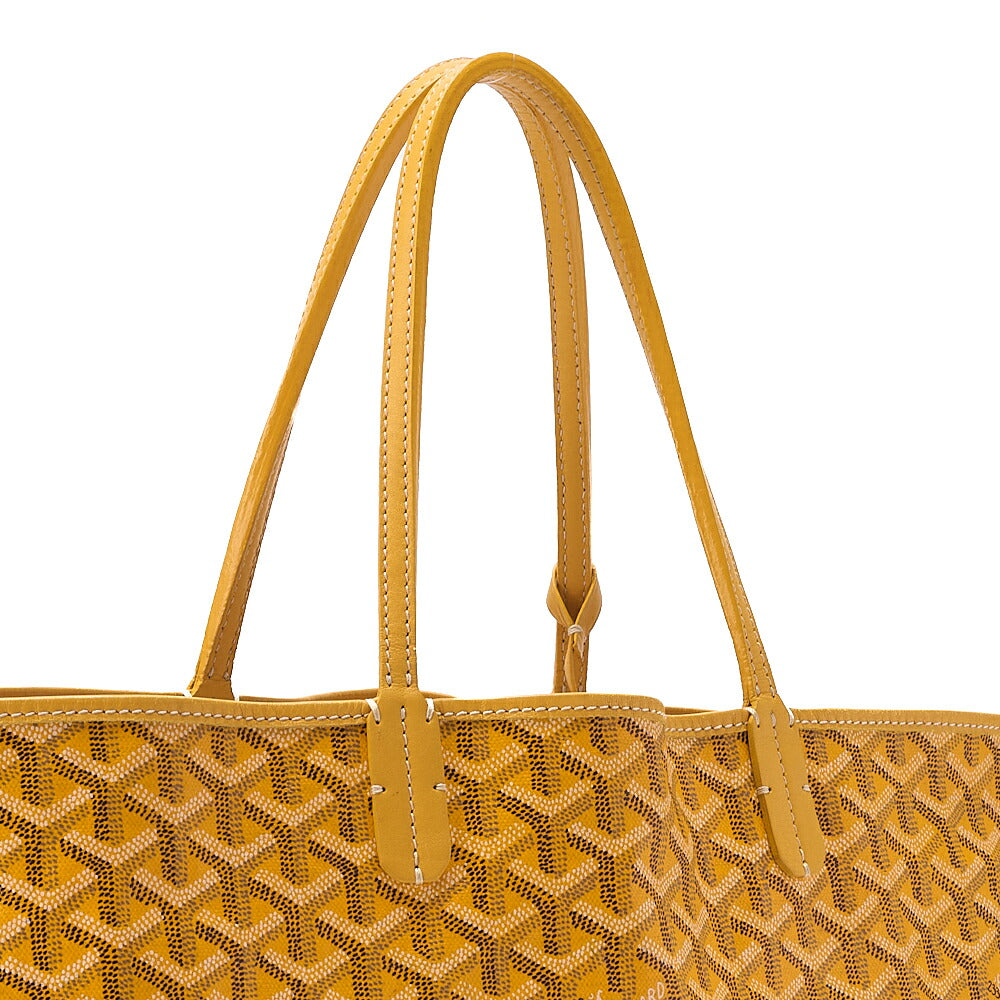 GOYARD Saint Louis PM Tote Bag Coated Canvas Yellow Silver-Tone Hardware, Pre-Owned