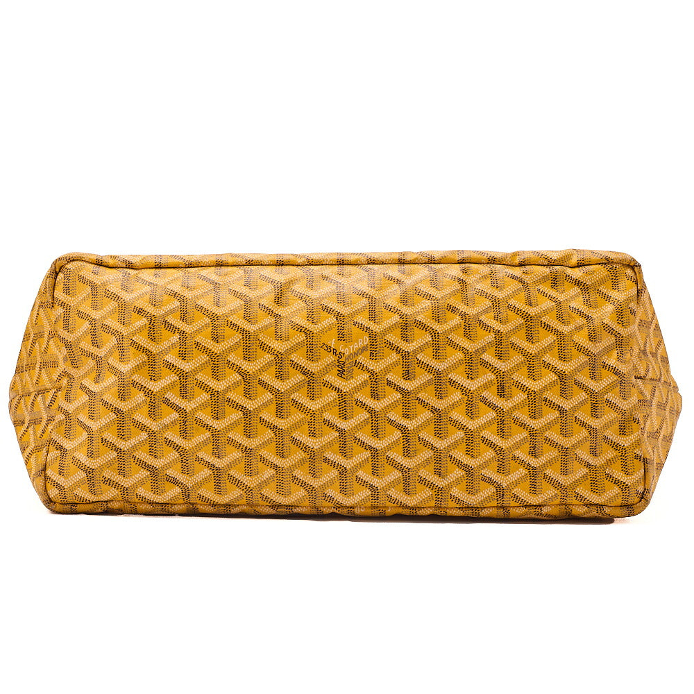 GOYARD Saint Louis PM Tote Bag Coated Canvas Yellow Silver-Tone Hardware, Pre-Owned