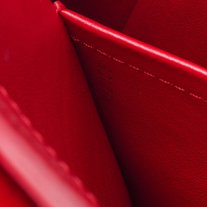 LOUIS VUITTON Parnassea Capucine MM Handbag M94412 Red Silver-Tone Hardware, Pre-Owned