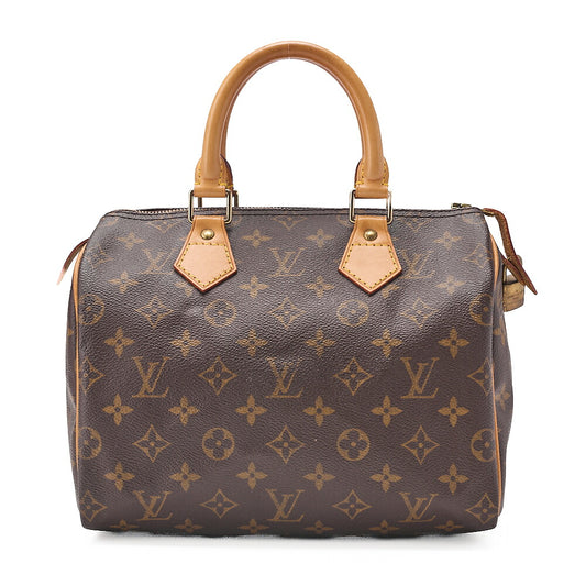 LOUIS VUITTON Louis Vuitton Monogram Speedy 25 Handbag M41528 Brown Gold-Tone Hardware, Pre-Owned