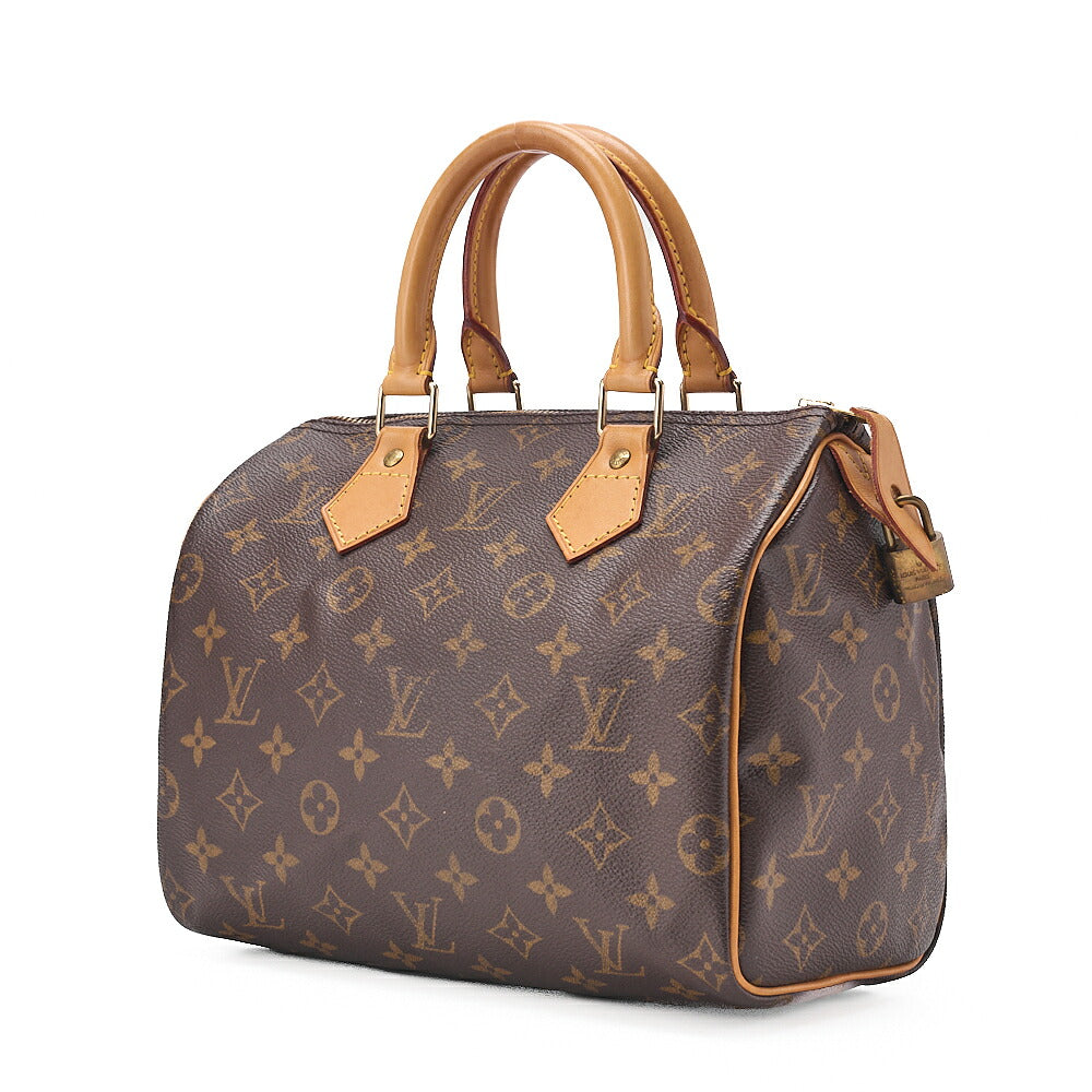 LOUIS VUITTON Louis Vuitton Monogram Speedy 25 Handbag M41528 Brown Gold-Tone Hardware, Pre-Owned