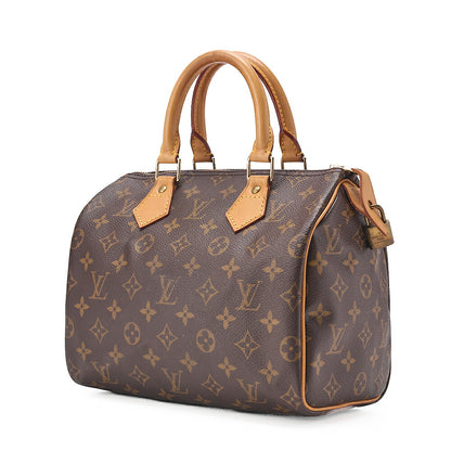 LOUIS VUITTON Louis Vuitton Monogram Speedy 25 Handbag M41528 Brown Gold-Tone Hardware, Pre-Owned