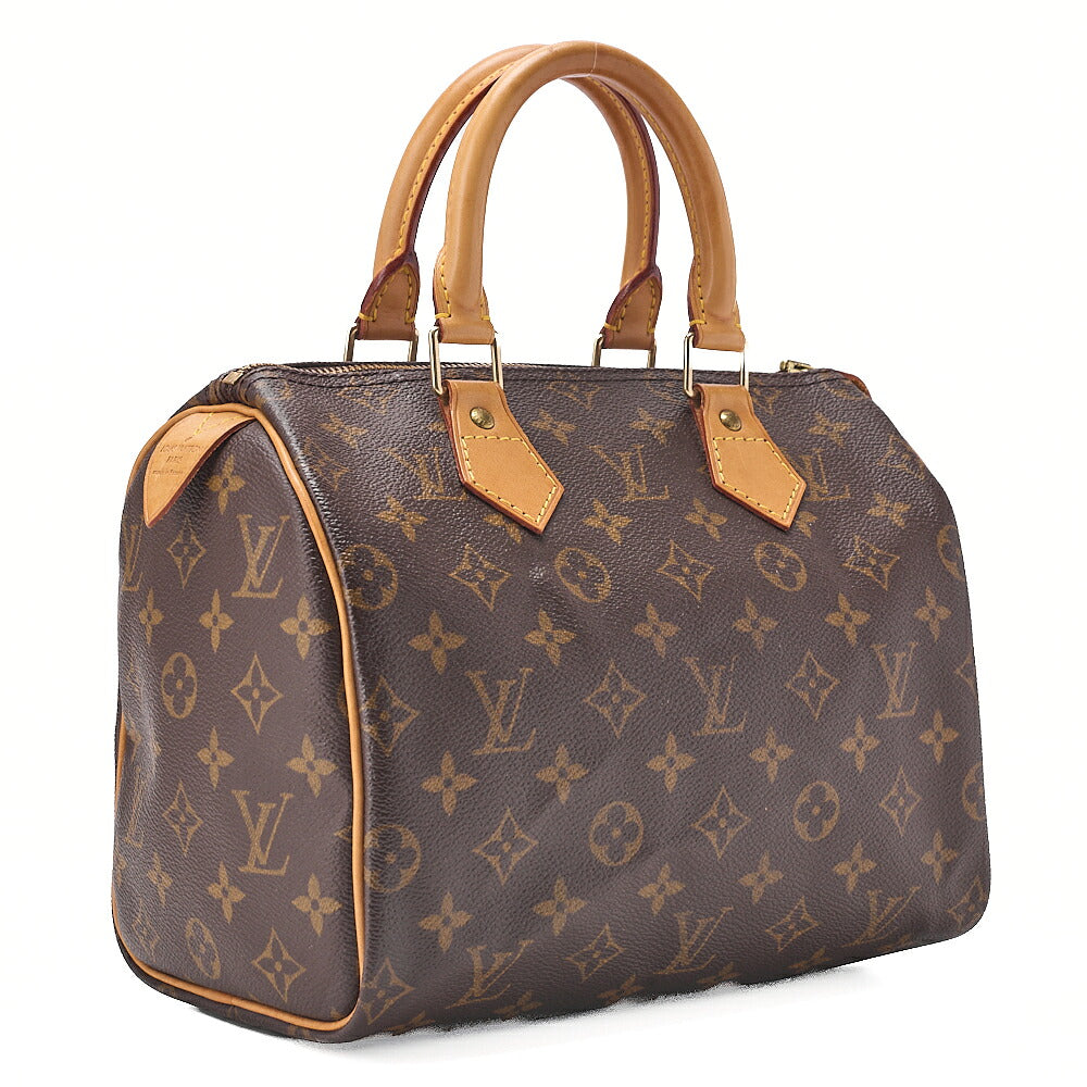 LOUIS VUITTON Louis Vuitton Monogram Speedy 25 Handbag M41528 Brown Gold-Tone Hardware, Pre-Owned