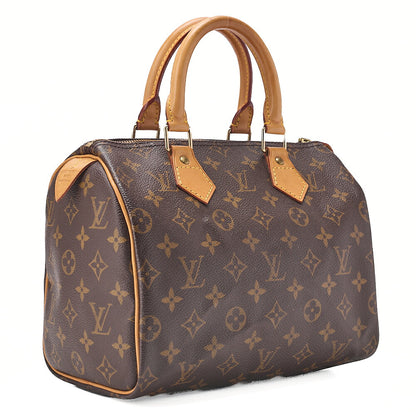 LOUIS VUITTON Louis Vuitton Monogram Speedy 25 Handbag M41528 Brown Gold-Tone Hardware, Pre-Owned