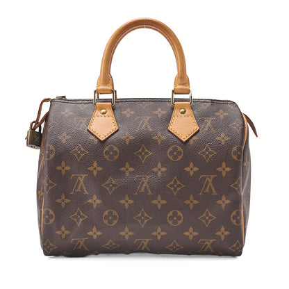 LOUIS VUITTON Louis Vuitton Monogram Speedy 25 Handbag M41528 Brown Gold-Tone Hardware, Pre-Owned