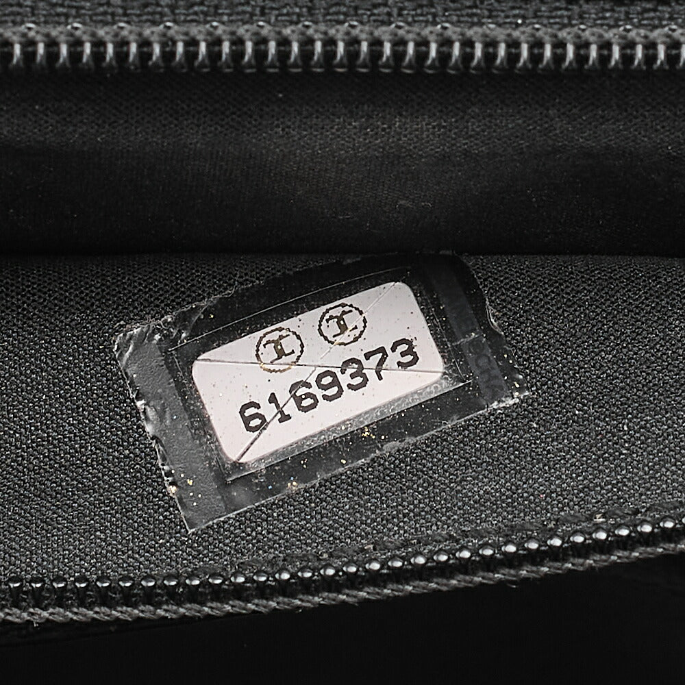 CHANEL Caviar Skin Matelasse Single Kelly-Shaped Handbag Black Silver-Tone Hardware, Pre-Owned