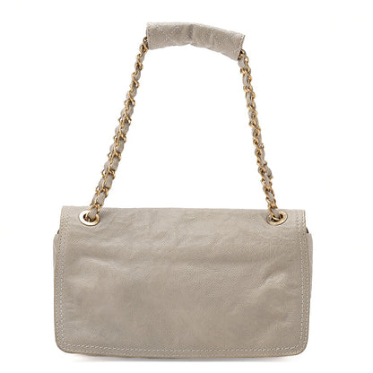 CHANEL Caviar Skin Matelasse 2.55 Tan Lock Chain Shoulder Gray Gold-Tone Hardware, Pre-Owned
