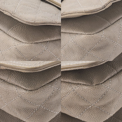 CHANEL Caviar Skin Matelasse 2.55 Tan Lock Chain Shoulder Gray Gold-Tone Hardware, Pre-Owned