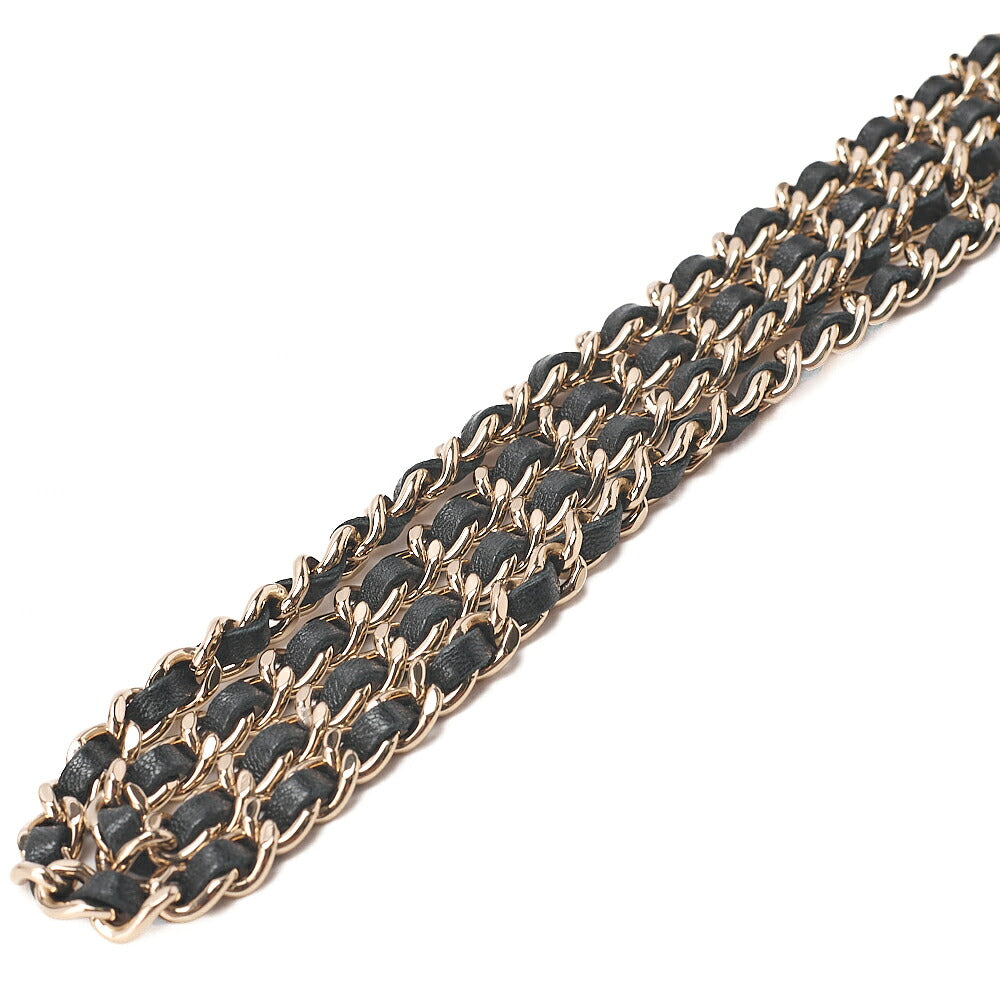 CHANEL Lambskin Trendy CC Turn Lock Mini Chain Wallet Black Gold-Tone Hardware, Pre-Owned