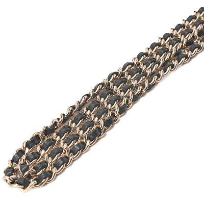 CHANEL Lambskin Trendy CC Turn Lock Mini Chain Wallet Black Gold-Tone Hardware, Pre-Owned