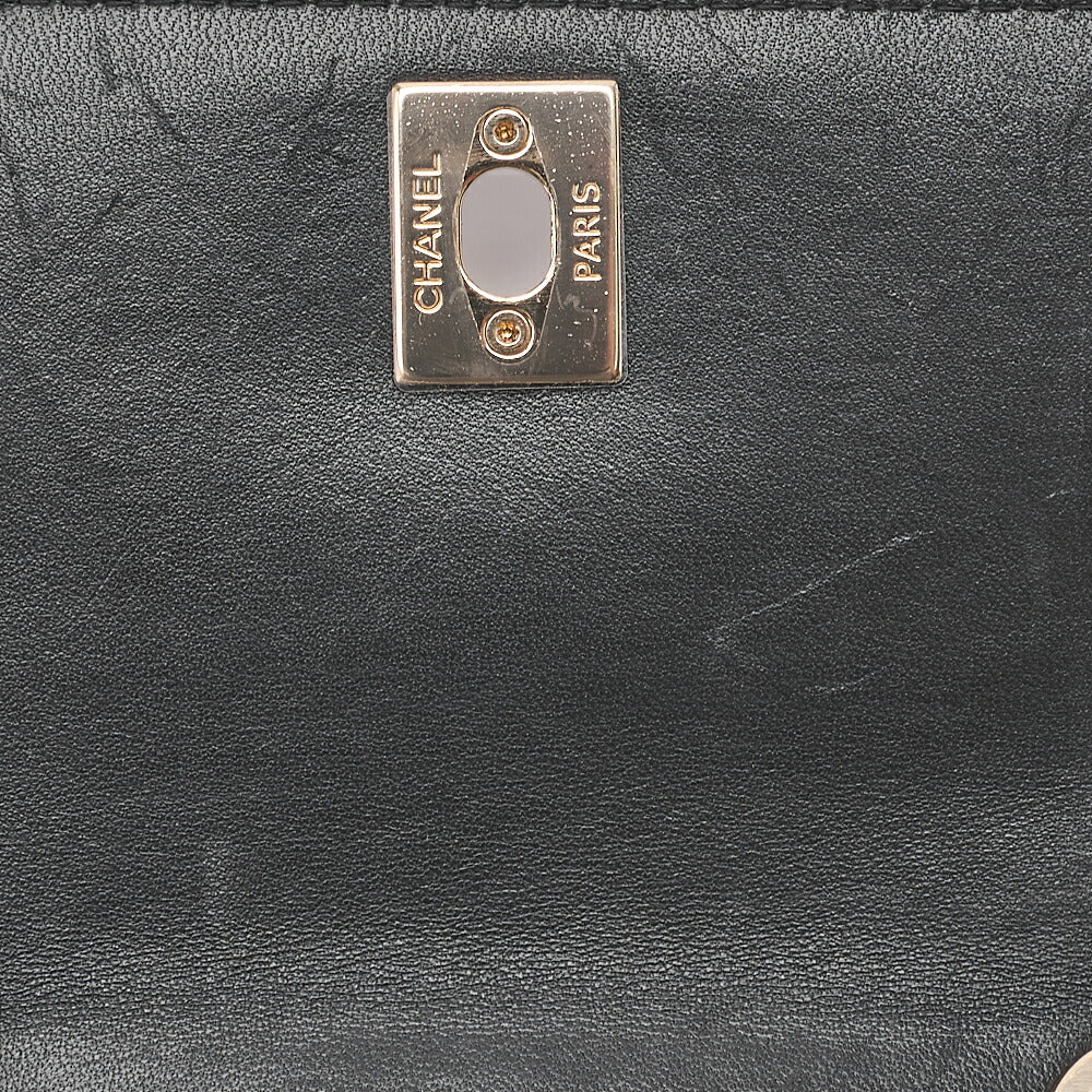 CHANEL Lambskin Trendy CC Turn Lock Mini Chain Wallet Black Gold-Tone Hardware, Pre-Owned