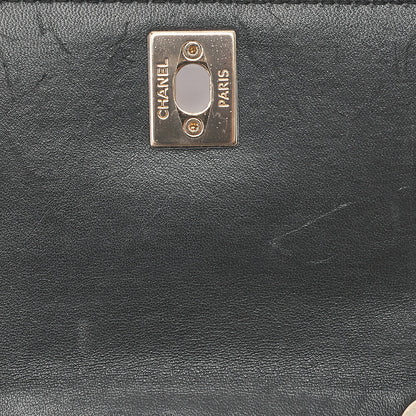 CHANEL Lambskin Trendy CC Turn Lock Mini Chain Wallet Black Gold-Tone Hardware, Pre-Owned