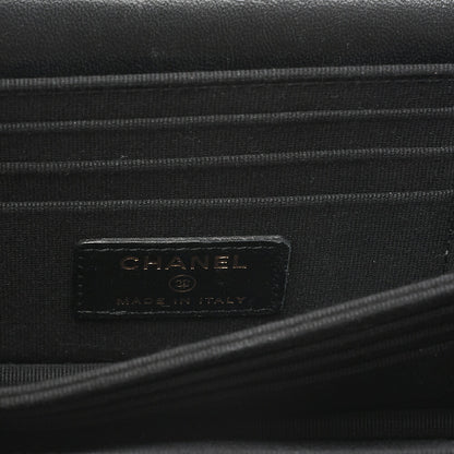 CHANEL Lambskin Trendy CC Turn Lock Mini Chain Wallet Black Gold-Tone Hardware, Pre-Owned