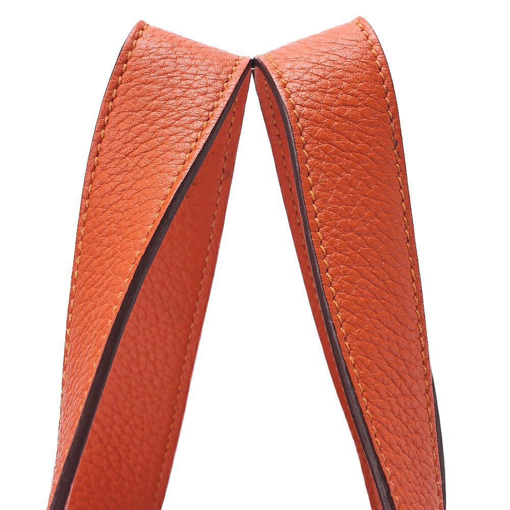 Hermes Hermes Picotan Lock MM Handbag Taurillon Clemence Orange Silver-Tone Hardware, Pre-Owned