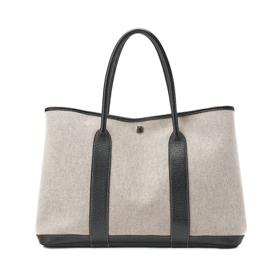 Hermes Hermes Garden Party PM Handbag Toal Officer Optical H Black x White Silver-Tone Hardware, Pre-Owned