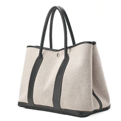 Hermes Hermes Garden Party PM Handbag Toal Officer Optical H Black x White Silver-Tone Hardware, Pre-Owned