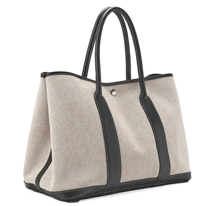 Hermes Hermes Garden Party PM Handbag Toal Officer Optical H Black x White Silver-Tone Hardware, Pre-Owned