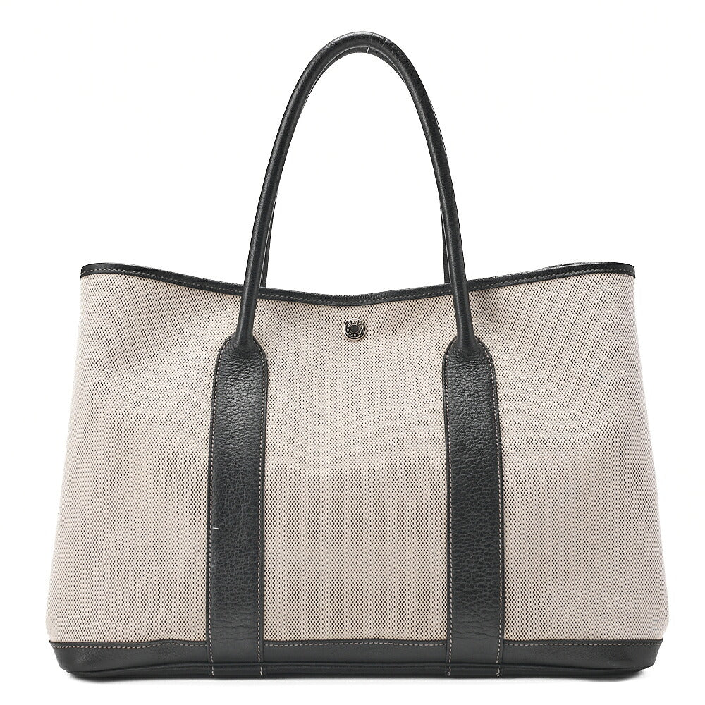 Hermes Hermes Garden Party PM Handbag Toal Officer Optical H Black x White Silver-Tone Hardware, Pre-Owned