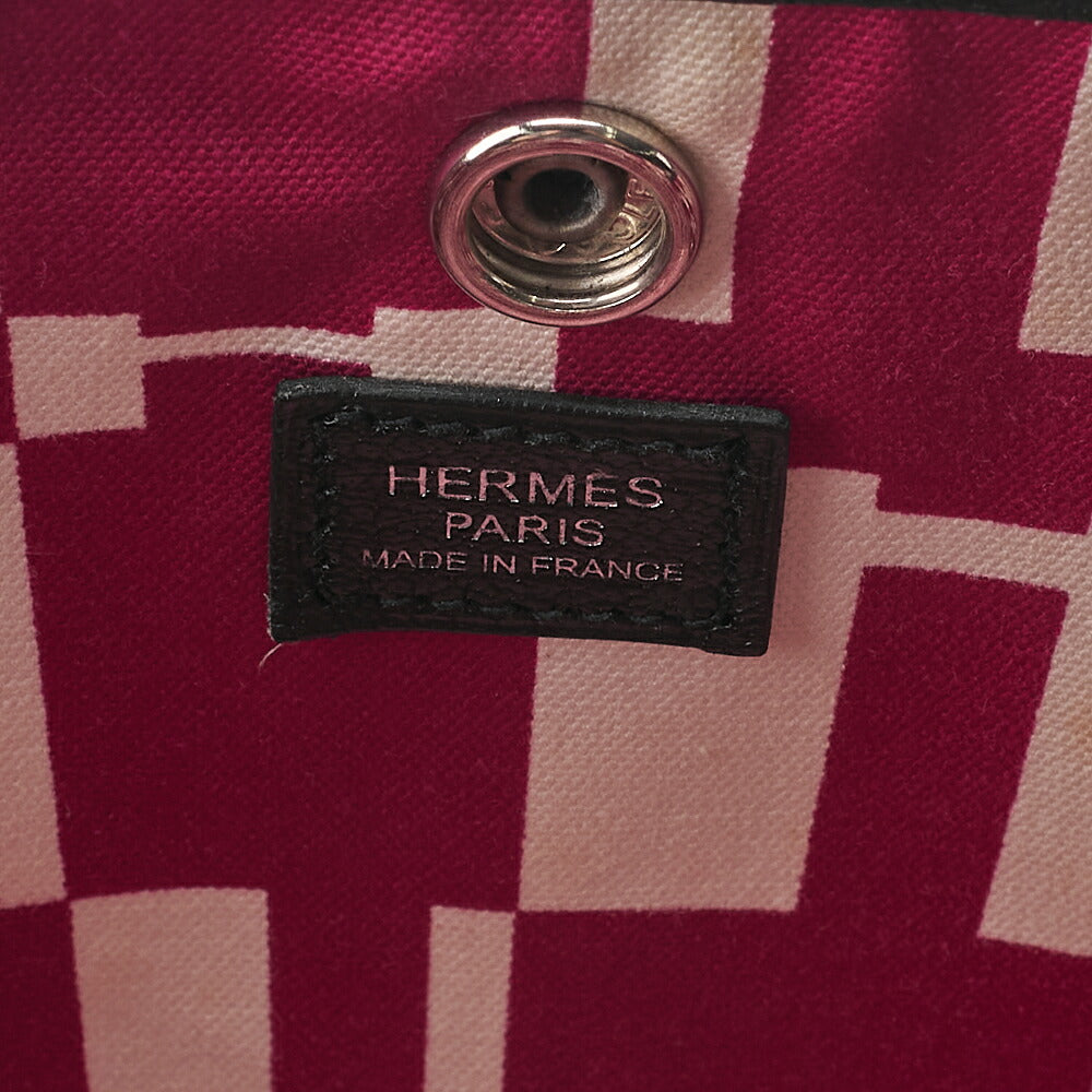 Hermes Hermes Garden Party PM Handbag Toal Officer Optical H Black x White Silver-Tone Hardware, Pre-Owned