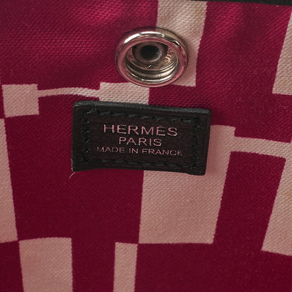 Hermes Hermes Garden Party PM Handbag Toal Officer Optical H Black x White Silver-Tone Hardware, Pre-Owned