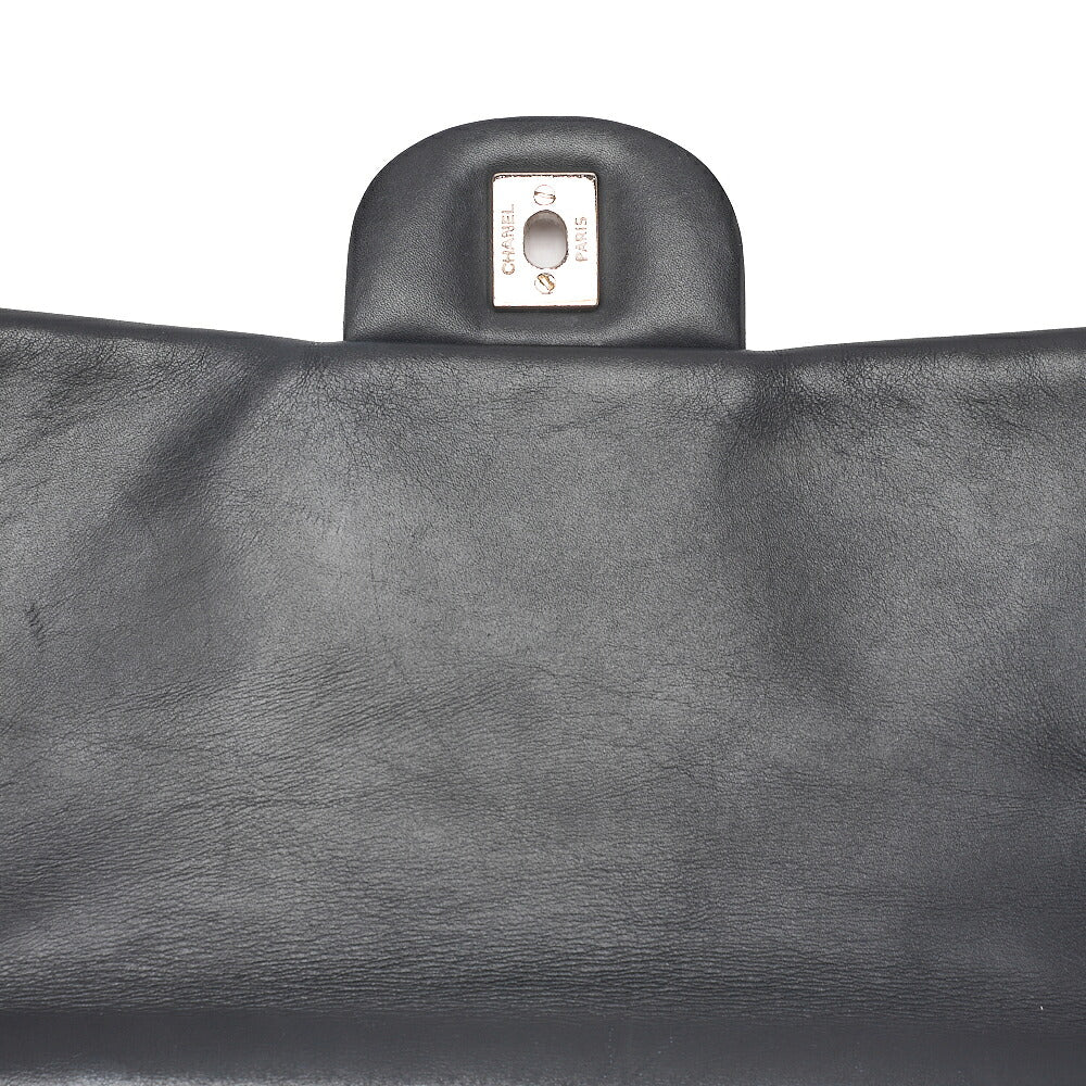 CHANEL Lambskin Perforated Leather Coco Mark Chain Shoulder Navy Silver -Tone Hardware, Pre-Owned