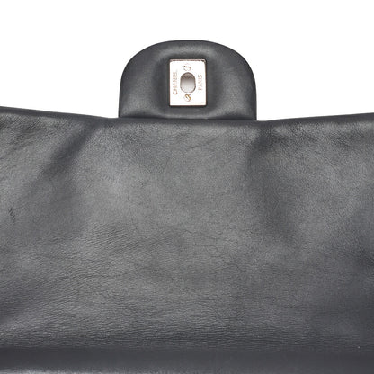 CHANEL Lambskin Perforated Leather Coco Mark Chain Shoulder Navy Silver -Tone Hardware, Pre-Owned