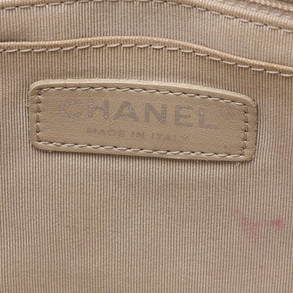 CHANEL Lambskin Perforated Leather Coco Mark Chain Shoulder Navy Silver -Tone Hardware, Pre-Owned