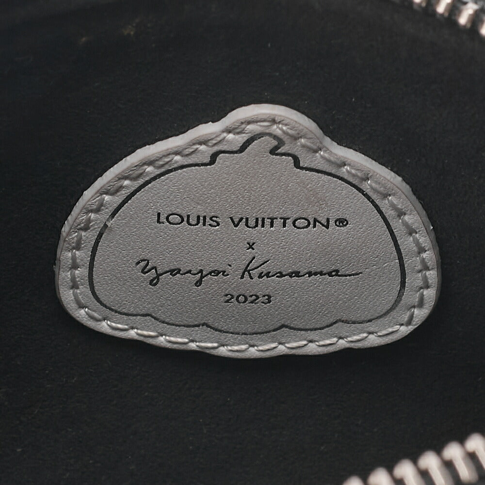 LOUIS VUITTON Yayoi Kusama Monogram Implant Nano Speedy 2WAY Handbag Black x White Silver -Tone Hardware, Pre-Owned