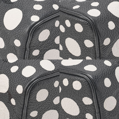 LOUIS VUITTON Yayoi Kusama Monogram Implant Nano Speedy 2WAY Handbag Black x White Silver -Tone Hardware, Pre-Owned