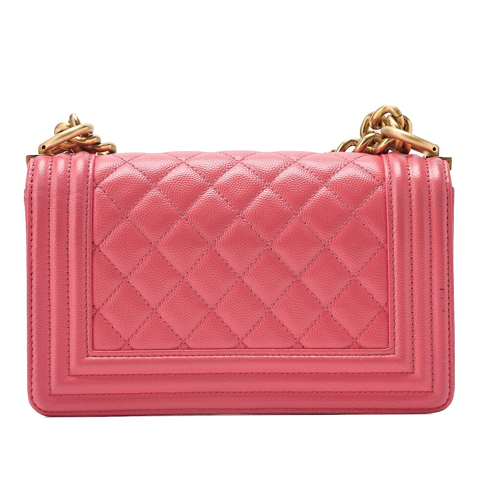 CHANEL Caviar Skin Matelasse Boy Chanel 20 Chain Shoulder Ping Gold-Tone Hardware, Pre-Owned