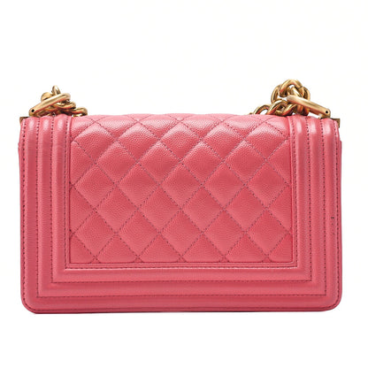 CHANEL Caviar Skin Matelasse Boy Chanel 20 Chain Shoulder Ping Gold-Tone Hardware, Pre-Owned