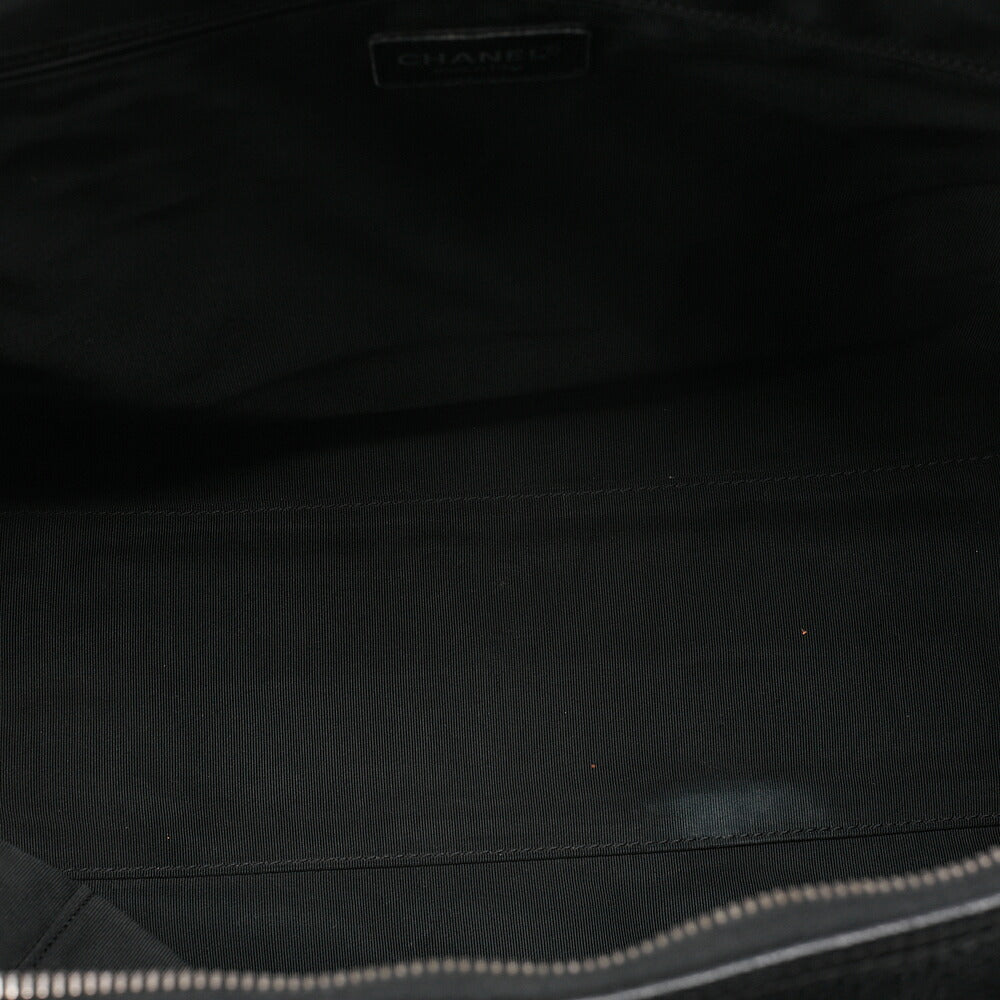 CHANEL Handbag Matelasse Caviar Skin Black Silver-Tone Hardware, Pre-Owned