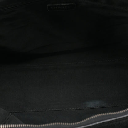 CHANEL Handbag Matelasse Caviar Skin Black Silver-Tone Hardware, Pre-Owned