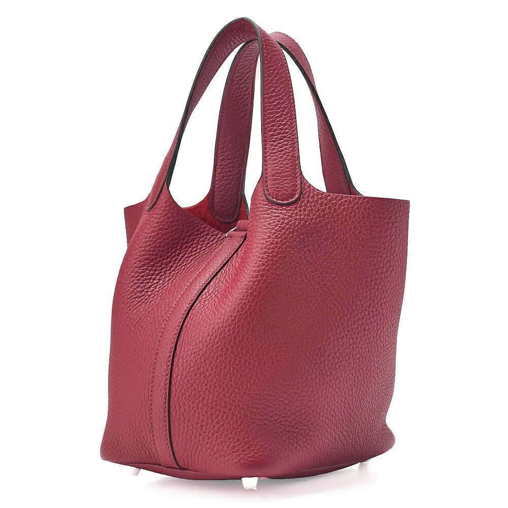 Hermes Hermes Picotin Lock PM Taurillon Clemence Handbag Rouge Cassek Silver-Tone Hardware, Pre-Owned