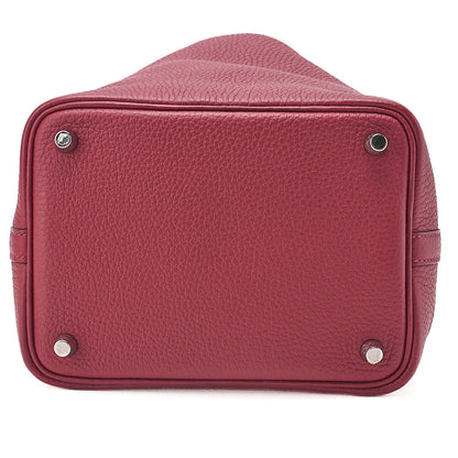 Hermes Hermes Picotin Lock PM Taurillon Clemence Handbag Rouge Cassek Silver-Tone Hardware, Pre-Owned