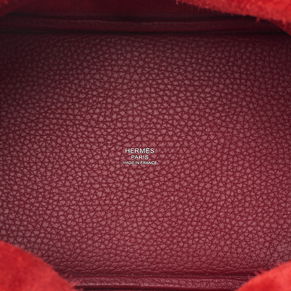 Hermes Hermes Picotin Lock PM Taurillon Clemence Handbag Rouge Cassek Silver-Tone Hardware, Pre-Owned