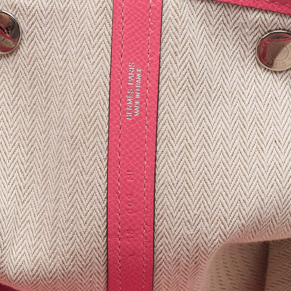 Hermes Hermes Garden Party PM Tote Bag Epson Rose Azale Silver-Tone Hardware, Pre-Owned