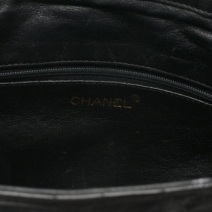 CHANEL Matelasse Lambskin Top Visual Coco Mark Turn Lock Shoulder Bag Gold-Tone Hardware, Pre-Owned