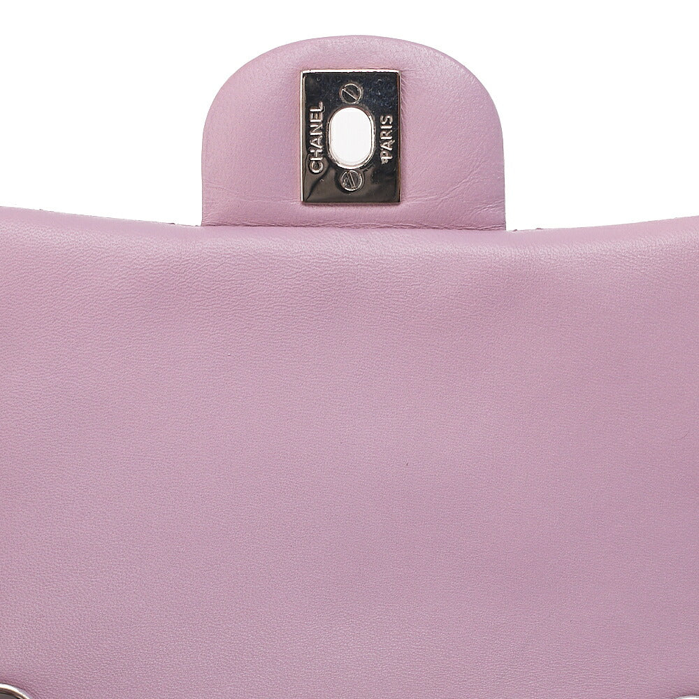 CHANEL Chain Shoulder Bag Mini Matelasse Lambskin Purple Silver-Tone Hardware, Pre-Owned