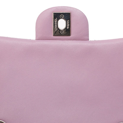 CHANEL Chain Shoulder Bag Mini Matelasse Lambskin Purple Silver-Tone Hardware, Pre-Owned