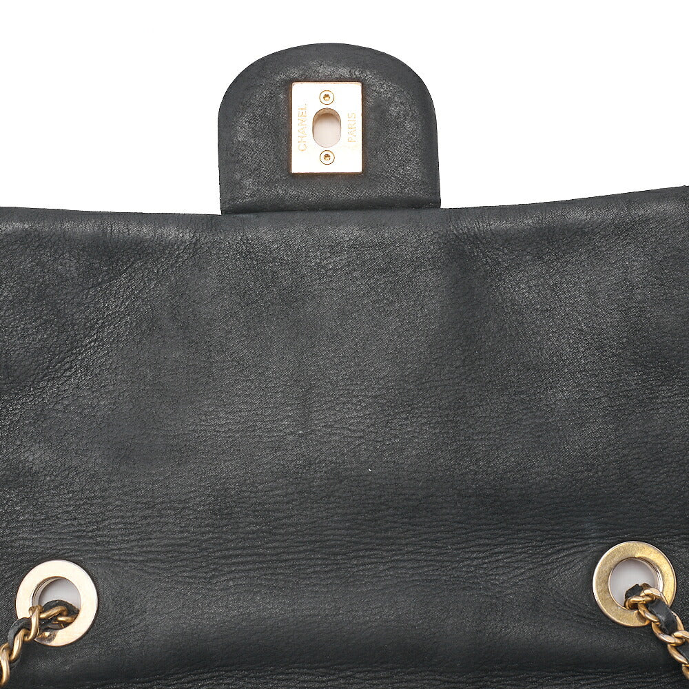 CHANEL Sparkle Leather Matelasse Single Chain Shoulder Black Gold-Tone Hardware, Pre-Owned