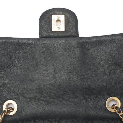 CHANEL Sparkle Leather Matelasse Single Chain Shoulder Black Gold-Tone Hardware, Pre-Owned