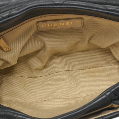 CHANEL Sparkle Leather Matelasse Single Chain Shoulder Black Gold-Tone Hardware, Pre-Owned