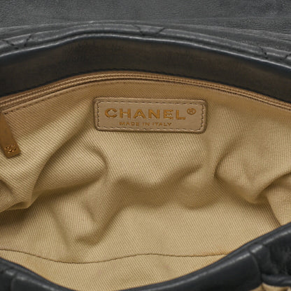 CHANEL Sparkle Leather Matelasse Single Chain Shoulder Black Gold-Tone Hardware, Pre-Owned
