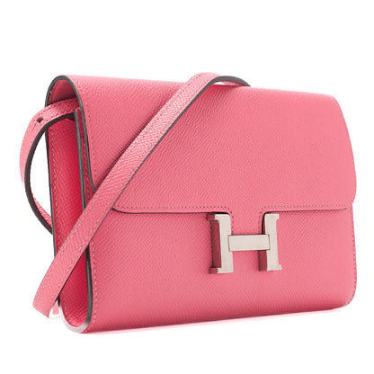Hermes Hermes Constance To Go Shoulder Bag Shoulder Wallet Long Wallet Epson Rose Azale Silver-Tone Hardware, Pre-Owned