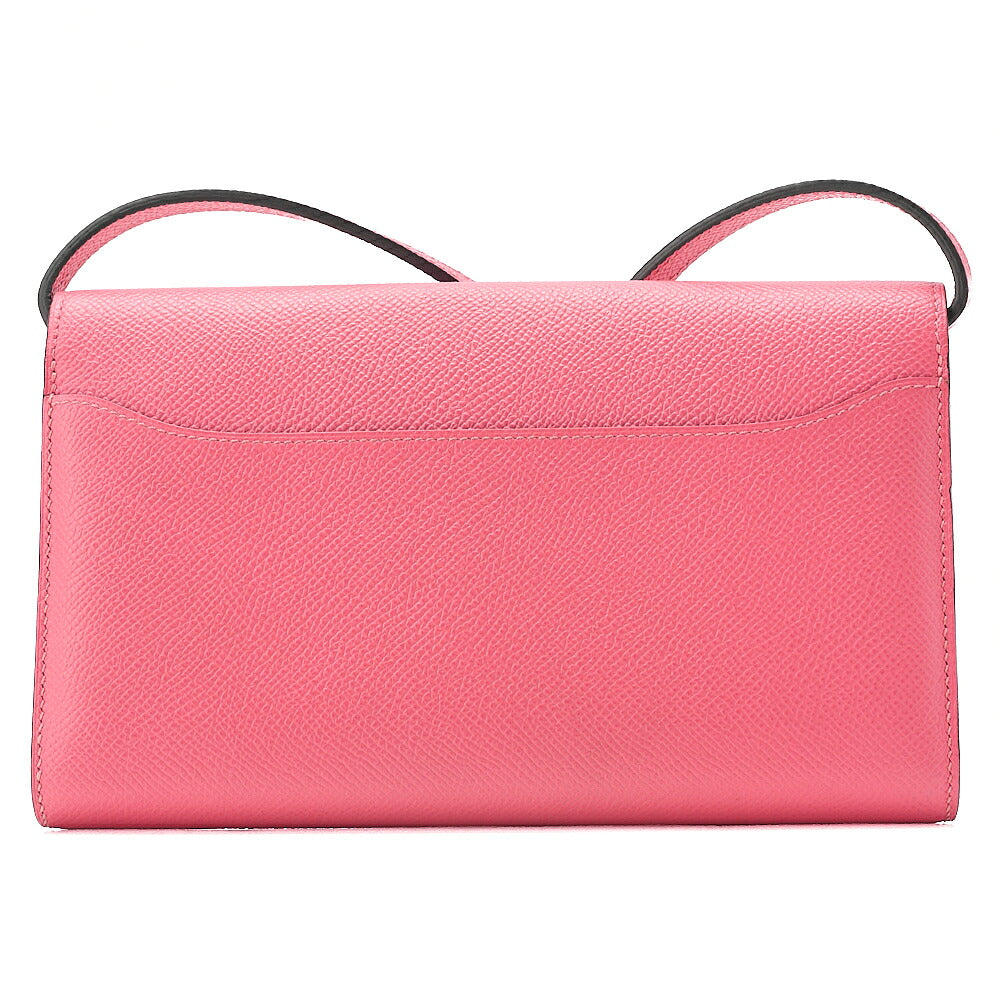 Hermes Hermes Constance To Go Shoulder Bag Shoulder Wallet Long Wallet Epson Rose Azale Silver-Tone Hardware, Pre-Owned