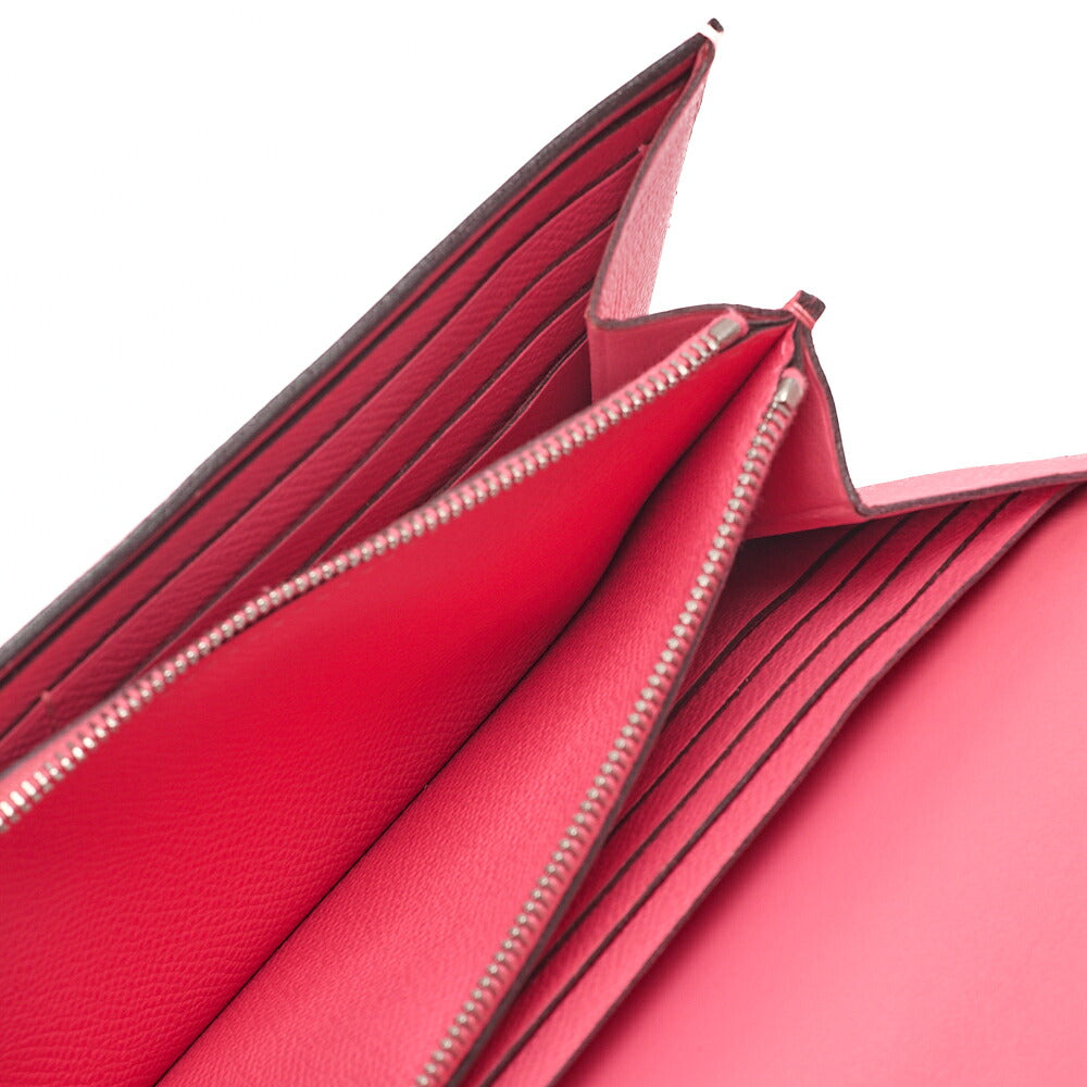 Hermes Hermes Constance To Go Shoulder Bag Shoulder Wallet Long Wallet Epson Rose Azale Silver-Tone Hardware, Pre-Owned