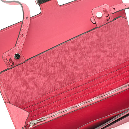 Hermes Hermes Constance To Go Shoulder Bag Shoulder Wallet Long Wallet Epson Rose Azale Silver-Tone Hardware, Pre-Owned